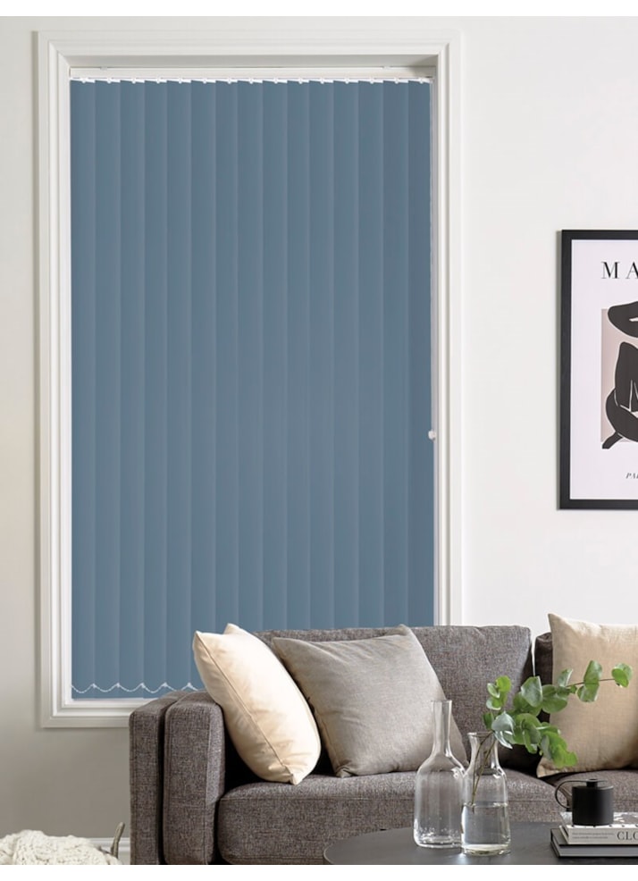 Iona French Blue 89mm Blackout Vertical Blind