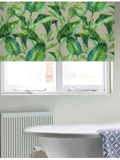 Jungle Leaves Grey Floral Roller blind