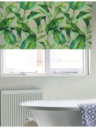 Jungle Leaves Grey Floral Roller blind