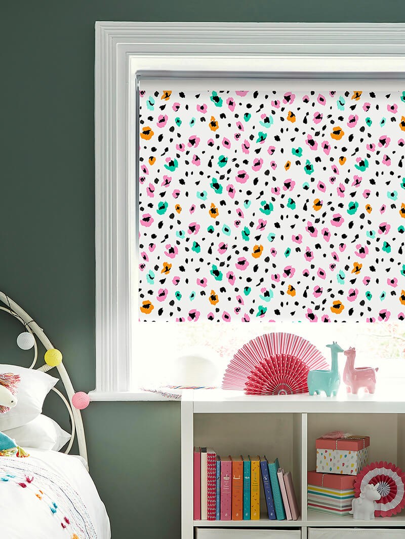 Leopard Print Multi Childrens Roller Blind