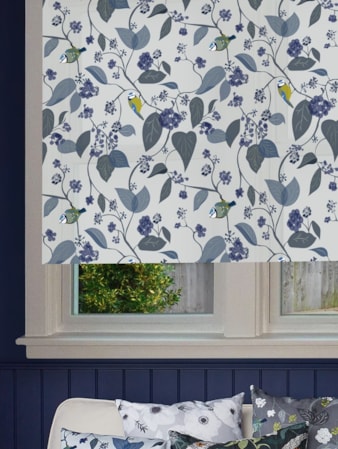 Spring Ivy Blue Roller Blind by Lorna Syson