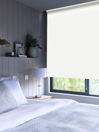 Rice White Premium Blackout Cordless Spring Loaded Roller Blind