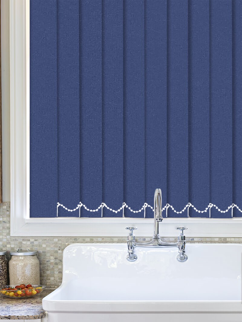 Luxe Imperial Blue Waterproof 89mm Vertical Blind