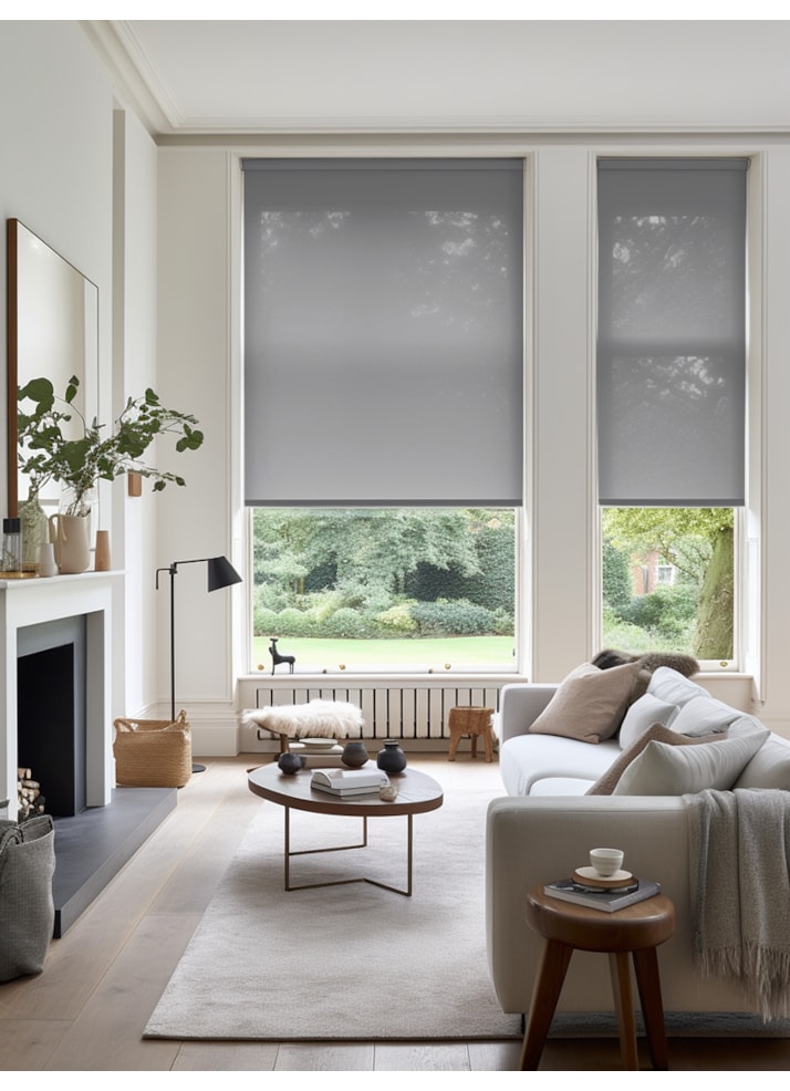 Manor House Grey 3% Openness Sunscreen Roller Blind