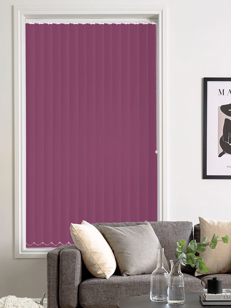 Mature Mauve 89mm Blackout Vertical Blind