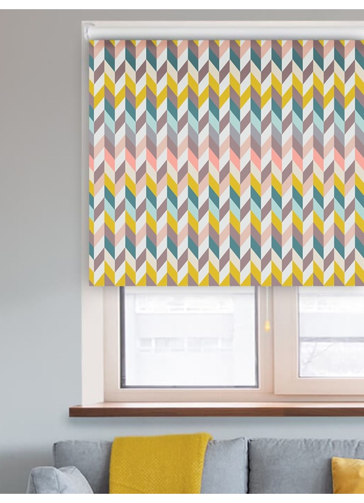 Mid Century Chevrons Geometric Roller Blind