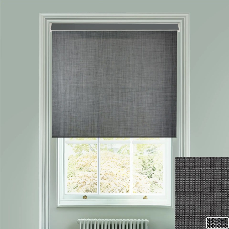 Charcoal Weave 5% Sunscreen Electric Roller Blind