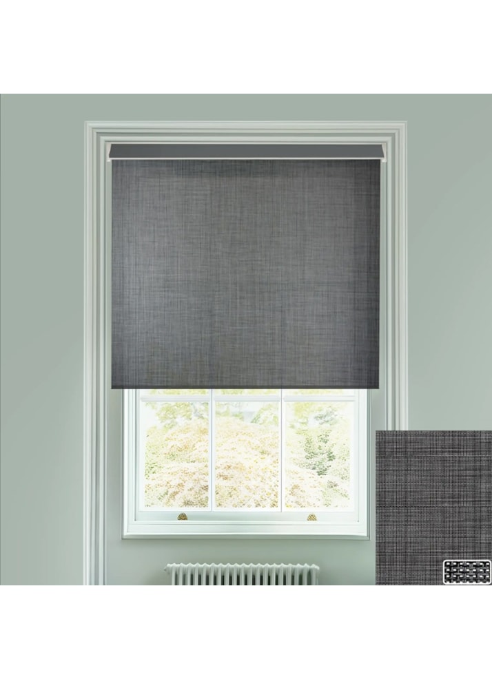 Sunscreen Charcoal Weave 3 Percent Electric Roller Blind