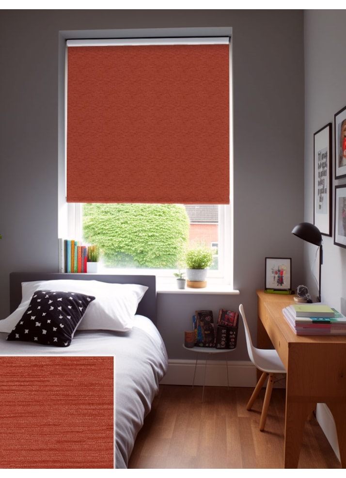 New York Earthy Red Blackout Thermal Roller Blind