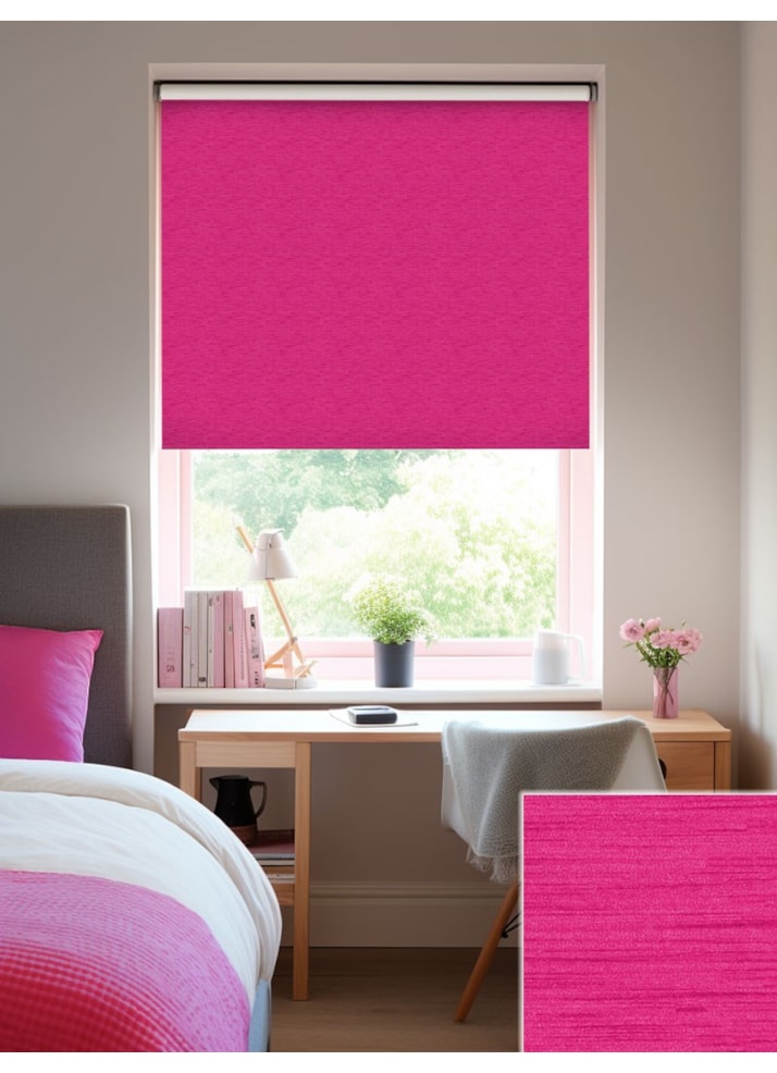 New York Fuchsia Pink Blackout Thermal Roller Blind