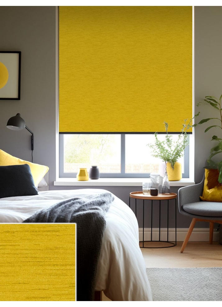 New York Mustard Blackout Thermal Roller Blind