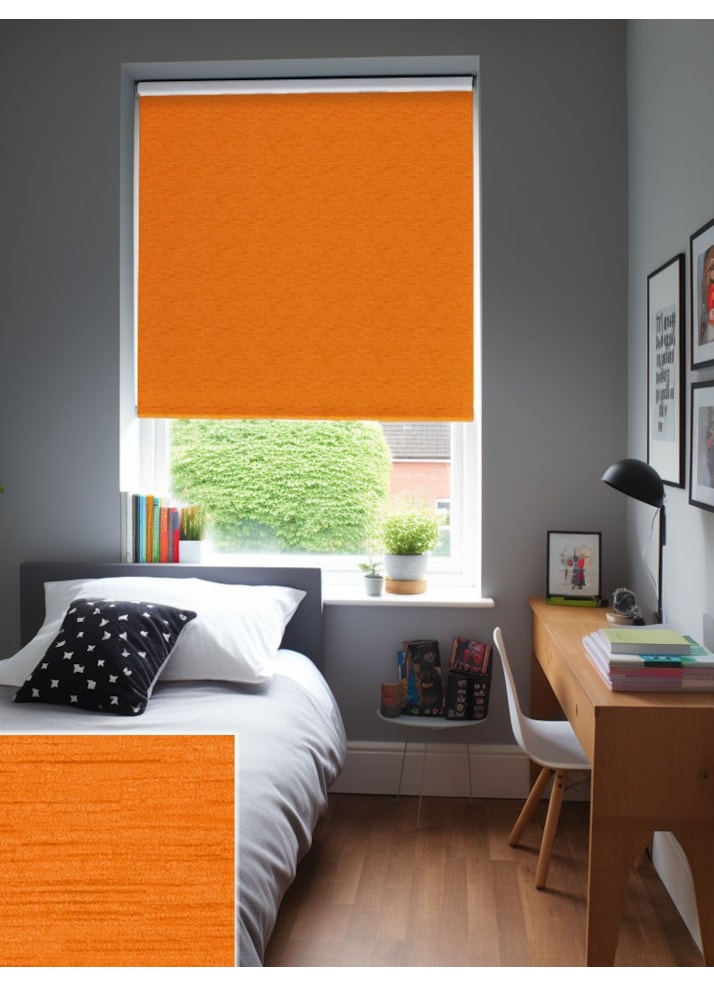 New York Tangerine Orange Blackout Thermal Roller Blind