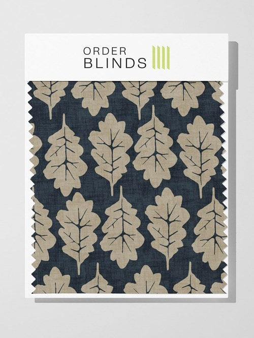 Oak Leaf Midnight Roman Blind