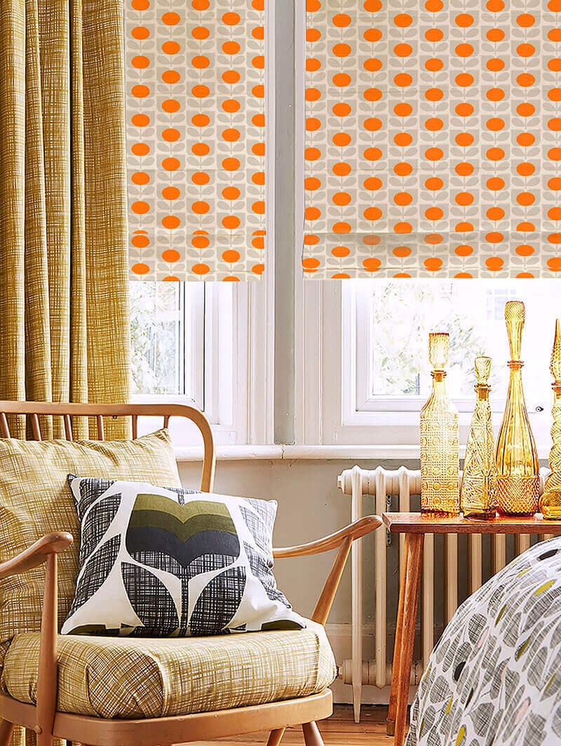 Orla Kiely Ditsy Cyclamen Orange Roman Blind