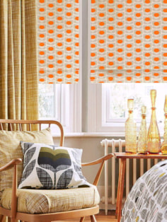 Orla Kiely Ditsy Cyclamen Orange Roman Blind