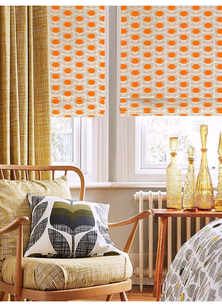 Orla Kiely Ditsy Cyclamen Orange Roman Blind