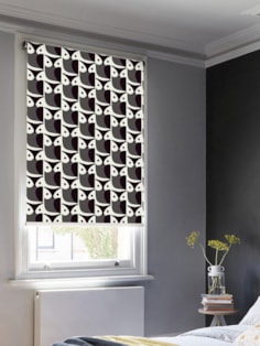 Orla Kiely Owl Grey Roller Blind