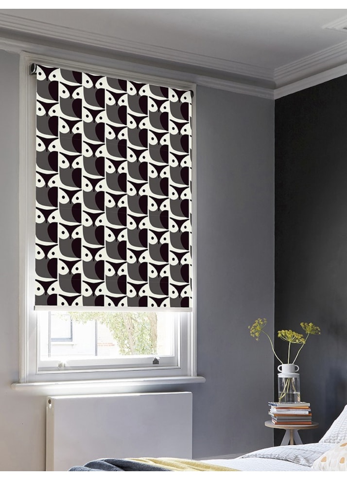 Orla Kiely Owl Grey Roller Blind