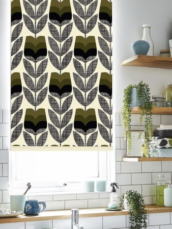 Orla Kiely Rose Bud Moss Roller Blind