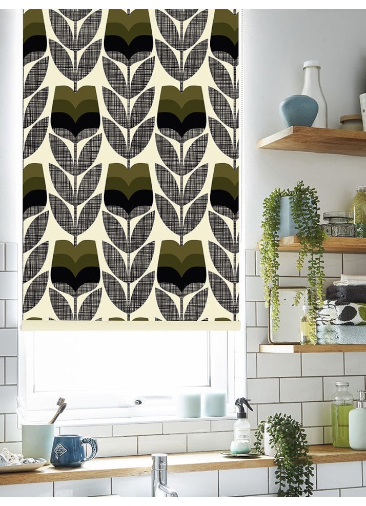 Orla Kiely Rose Bud Moss Roller Blind