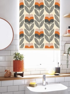 Orla Kiely Rose Bud Orange Roller Blind