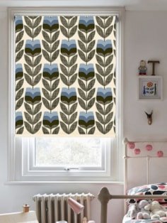 Orla Kiely Rose Bud Powder Blue Roller Blind