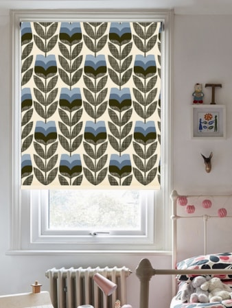 Orla Kiely Rose Bud Powder Blue Roller Blind