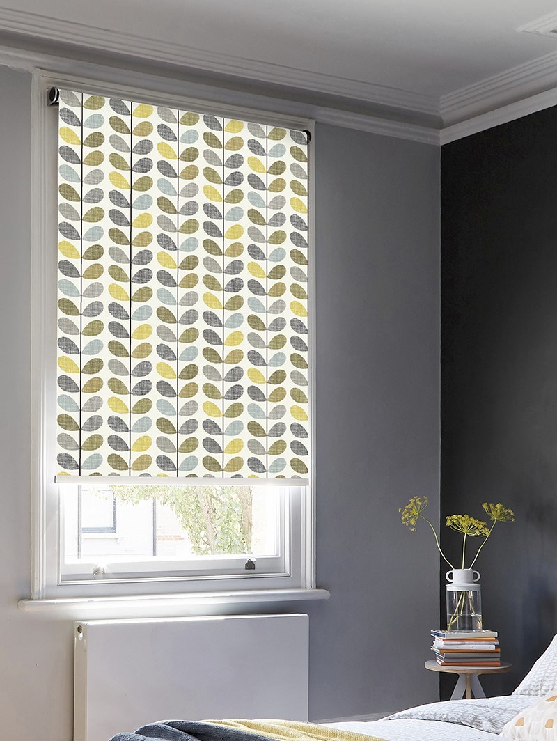 Orla Kiely Scribble Stem Sea Grass and Duck Egg Roller Blind