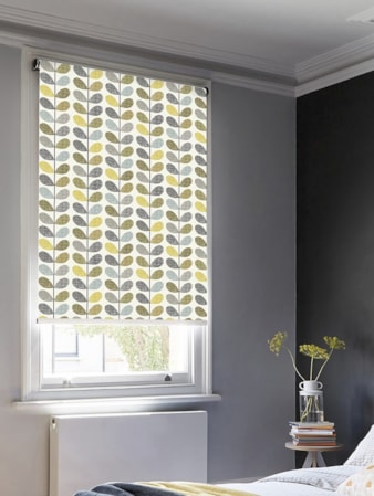 Orla Kiely Scribble Stem Sea Grass and Duck Egg Roller Blind