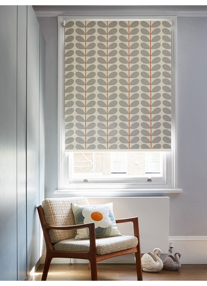 Orla Kiely Two Colour Stem Warm Grey Roller Blind