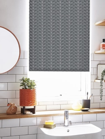 Orla Kiely Woven Linear Stem Cool Grey Roller Blind