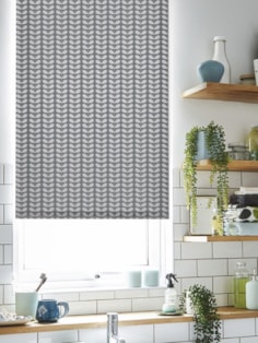 Orla Kiely Woven Tiny Stem Cool Grey Roller Blind