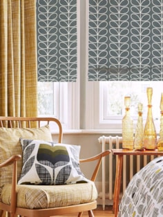 Orla Kiely Linear Stem Cool Grey Roman Blind