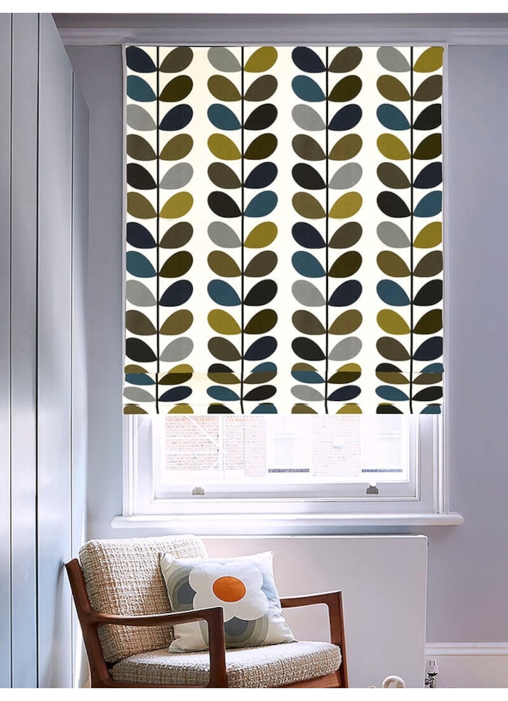 Orla Kiely Multi Stem Moss Roman Blind