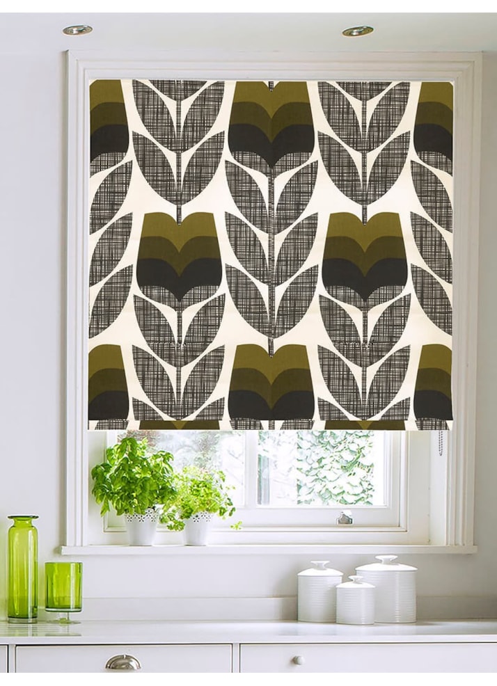 Orla Kiely Rosebud Moss Roman Blind