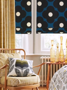 Orla Kiely Spot Flower Dark Marine Roman Blind