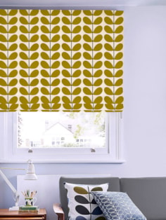 Orla Kiely Two Colour Stem Olive Roman Blind