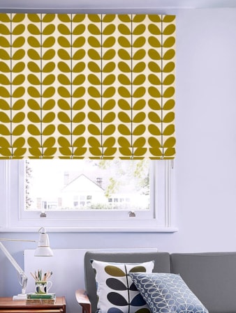 Orla Kiely Two Colour Stem Olive Roman Blind