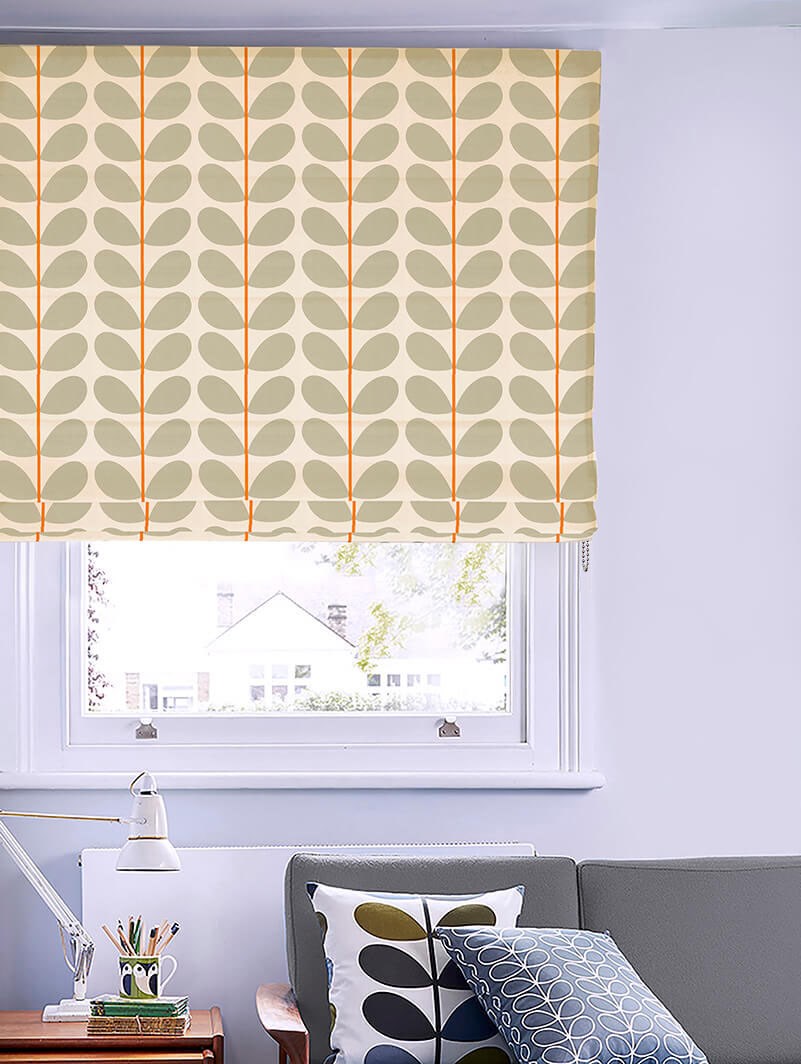 Orla Kiely Two Colour Stem Warm Grey Roman Blind