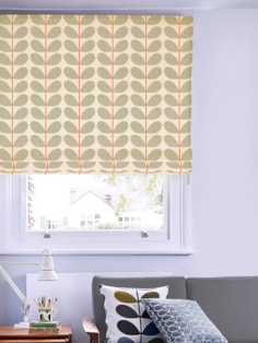 Orla Kiely Two Colour Stem Warm Grey Roman Blind