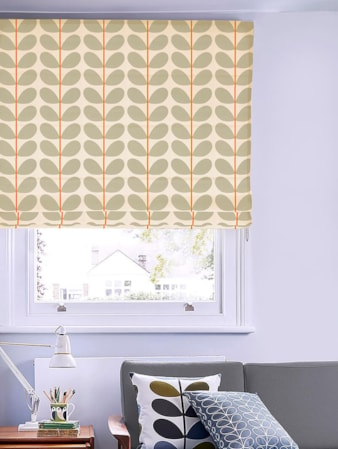 Orla Kiely Two Colour Stem Warm Grey Roman Blind