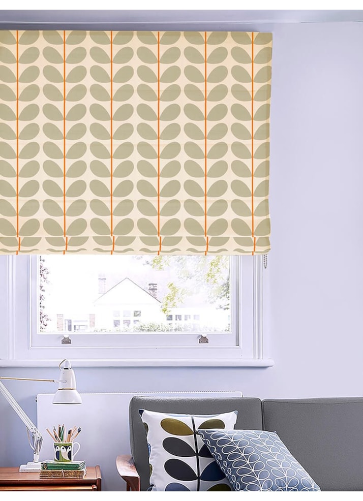 Orla Kiely Two Colour Stem Warm Grey Roman Blind