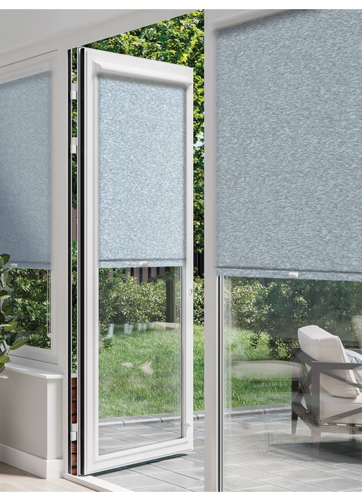 Amsterdam Grey Blue Perfect Fit Roller Blind