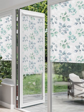 Ash Leaf Sky Blue Perfect Fit Roller Blind