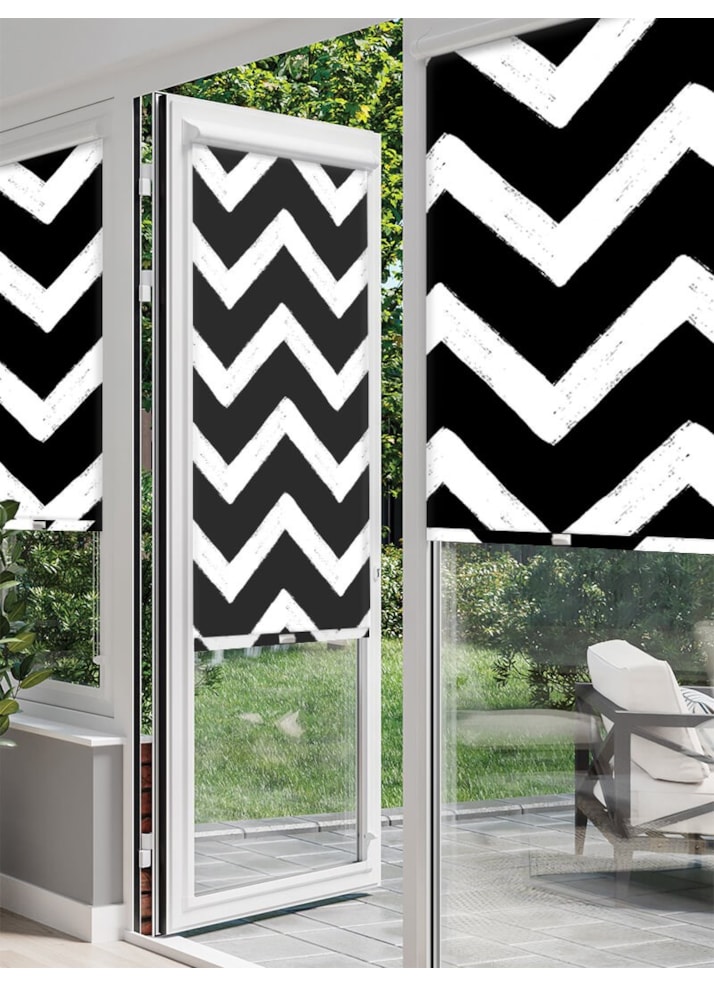 Chevron Black Perfect Fit Roller Blind