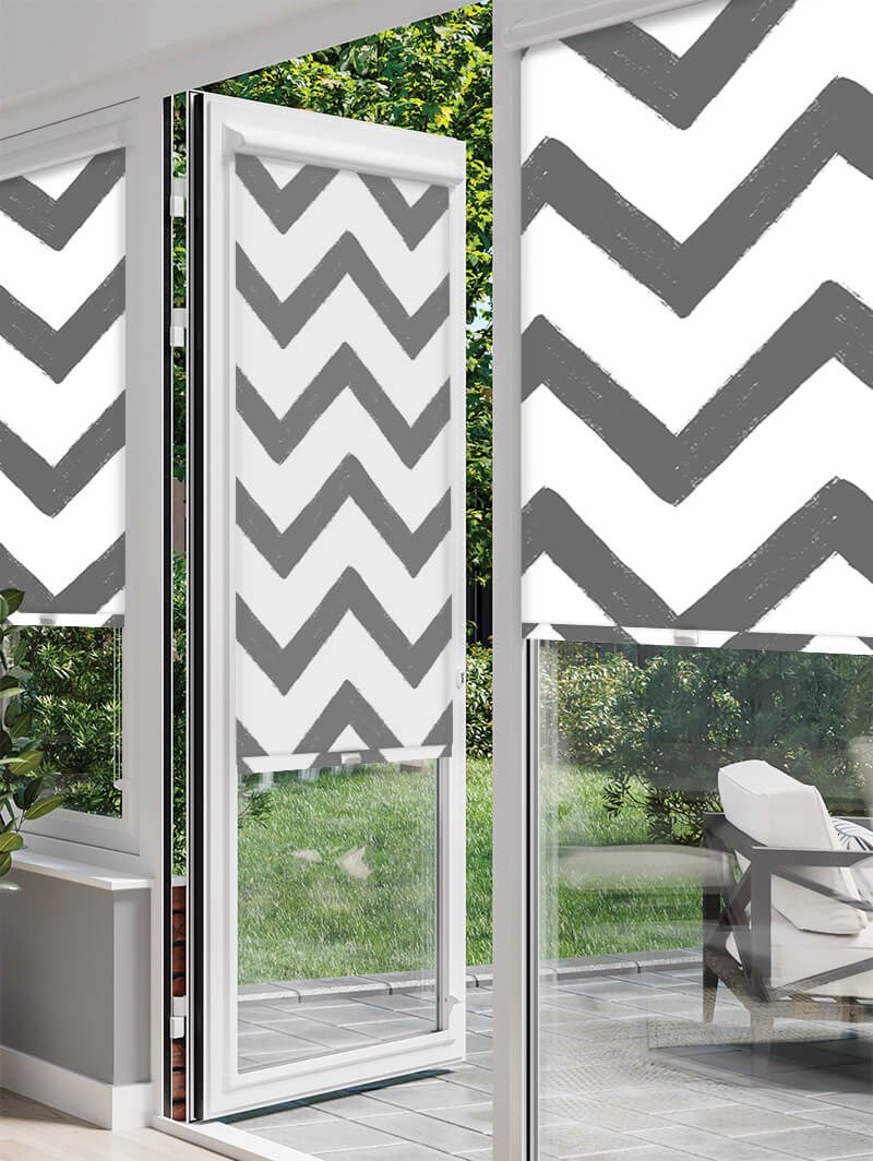 Chevron Dark Grey Perfect Fit Roller Blind