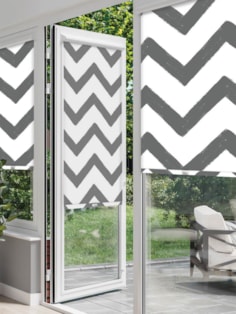 Chevron Dark Grey Perfect Fit Roller Blind