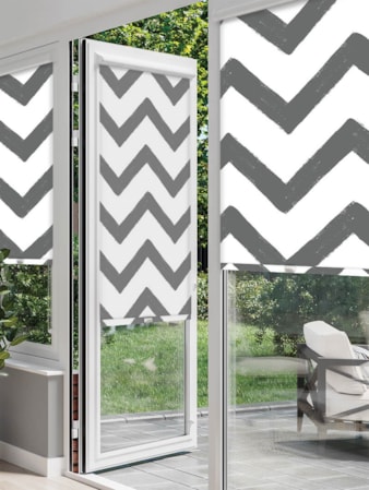 Chevron Dark Grey Perfect Fit Roller Blind