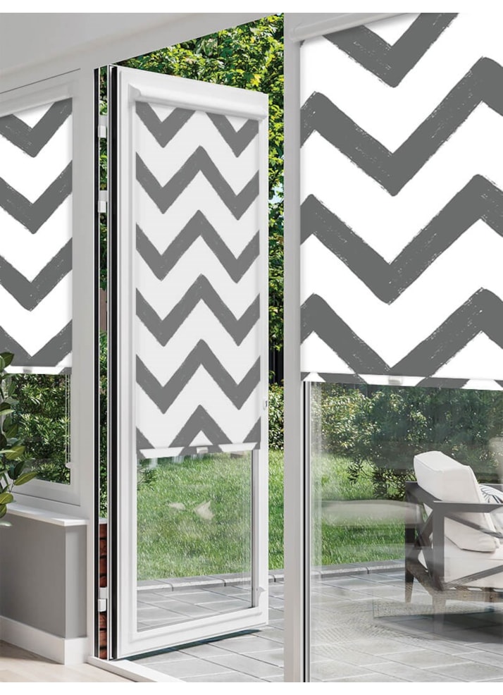 Chevron Dark Grey Perfect Fit Roller Blind