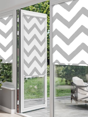 Chevron Grey Perfect Fit Roller Blind